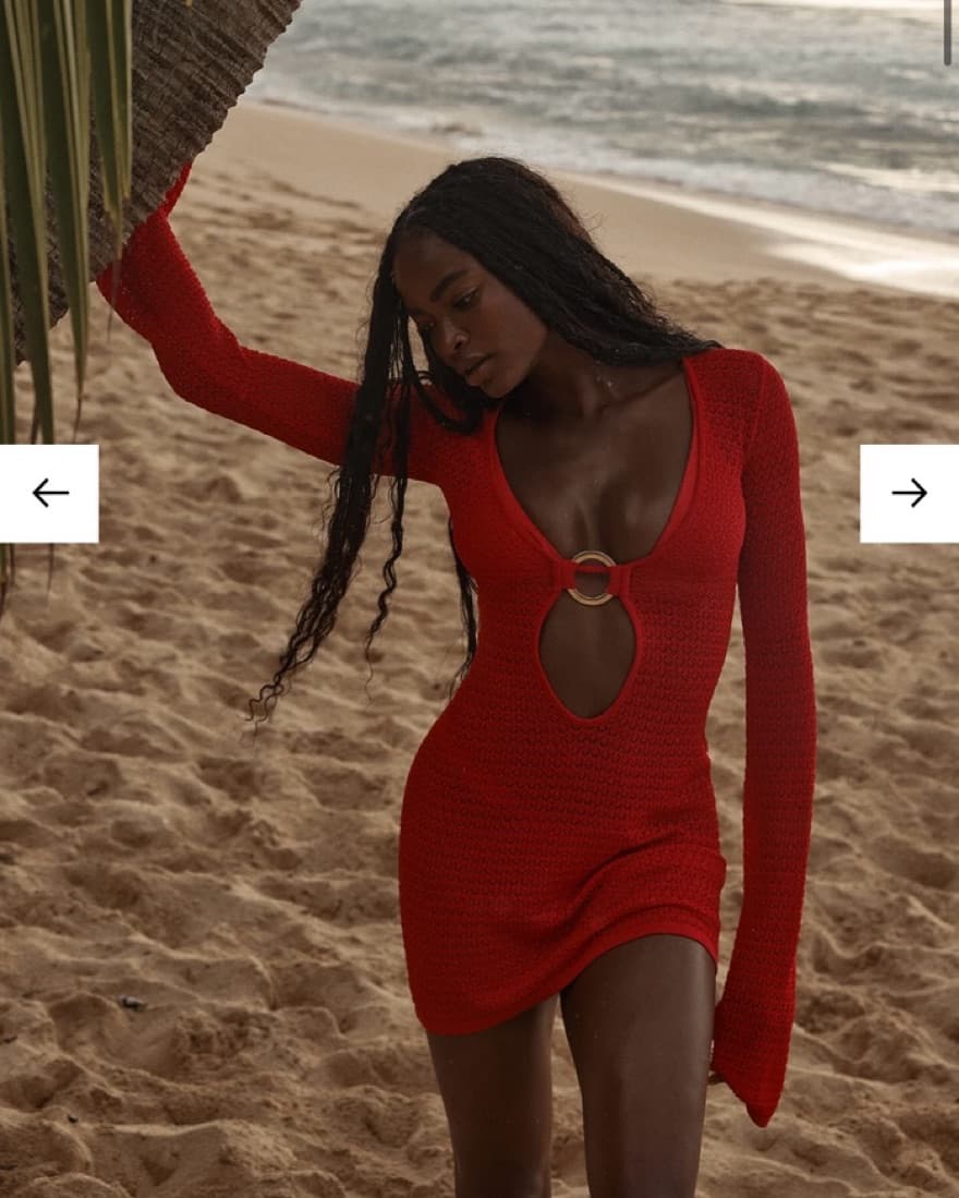 Monday Swimwear Mini Dress, Chili Pepper - Image 3