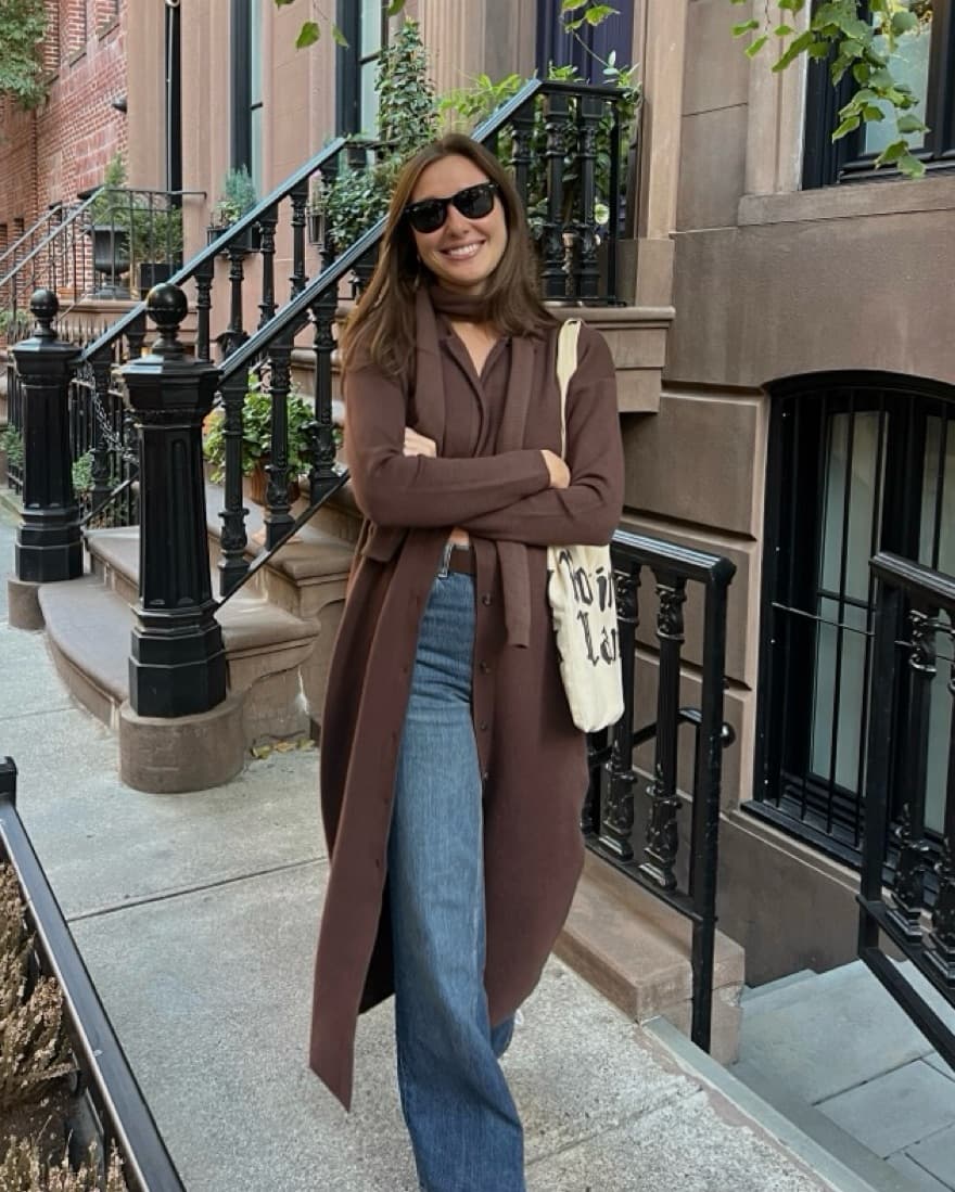 Djerf Avenue Brown Skinny Scarf - Image 2