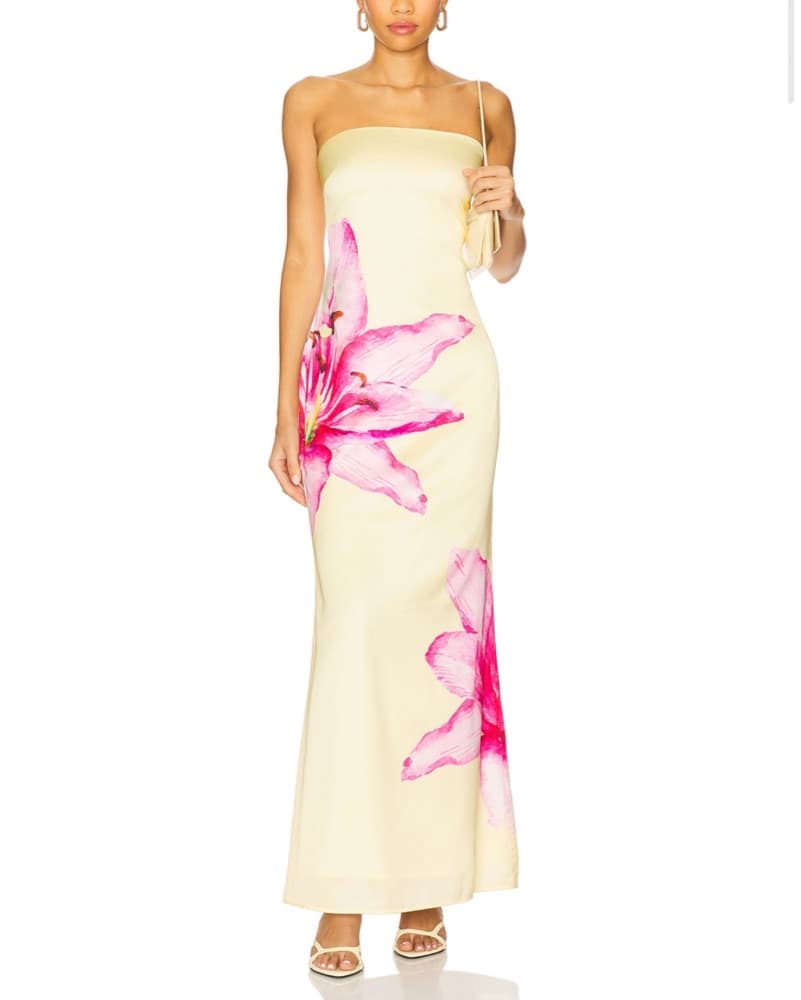 Lyza Maxi Dress In Yellow Floral  - Image 1