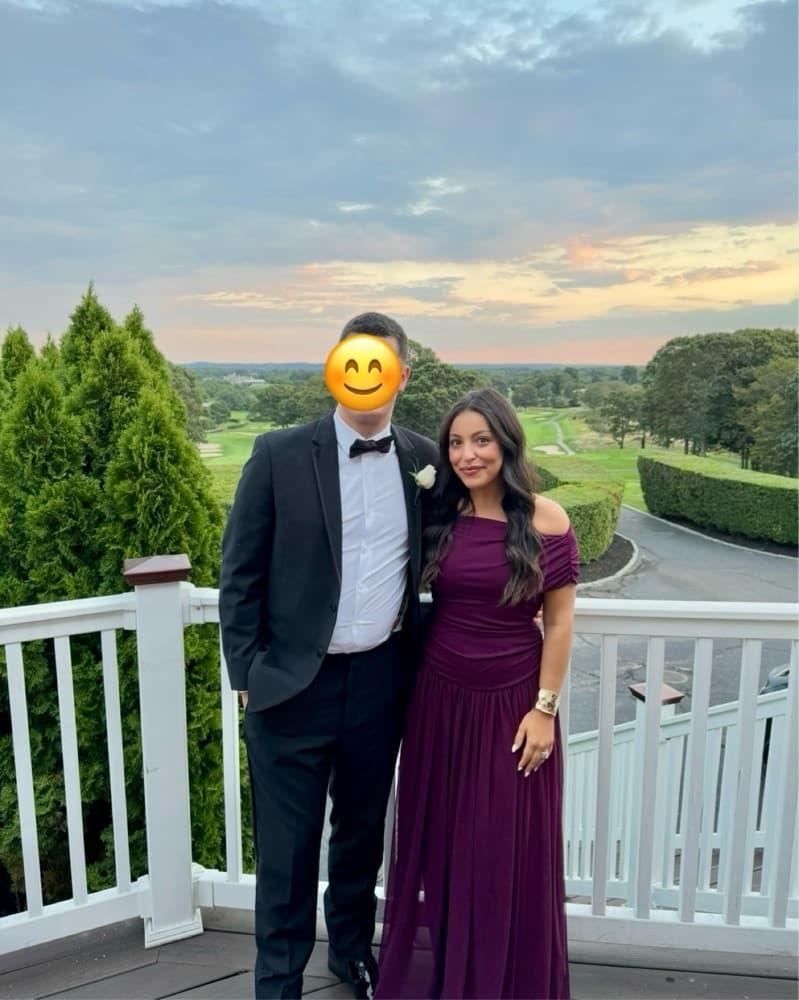 Plum Off The Shoulder Formal Dress - Image 3