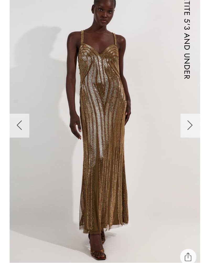 Karen Millen Gold bedazzled maxi dress - Image 4