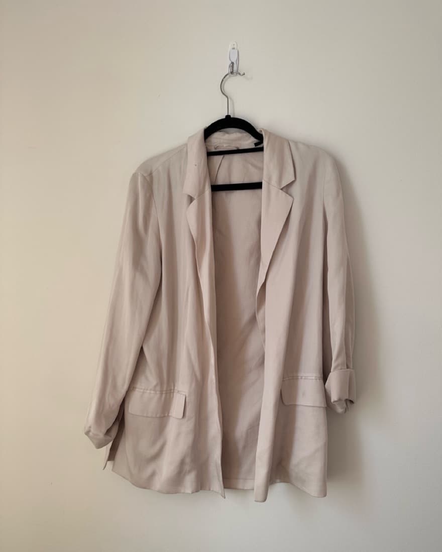 Beige Satin Blazer  - Image 3