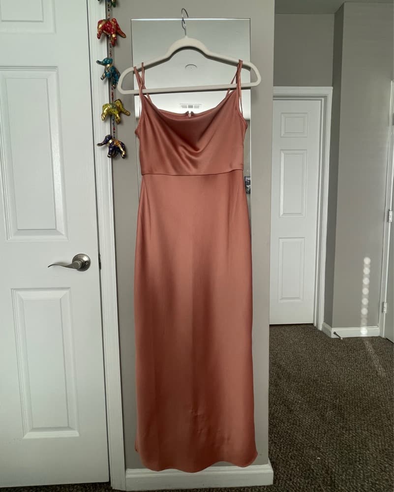 Dusty Rose Satin Dress - Image 3
