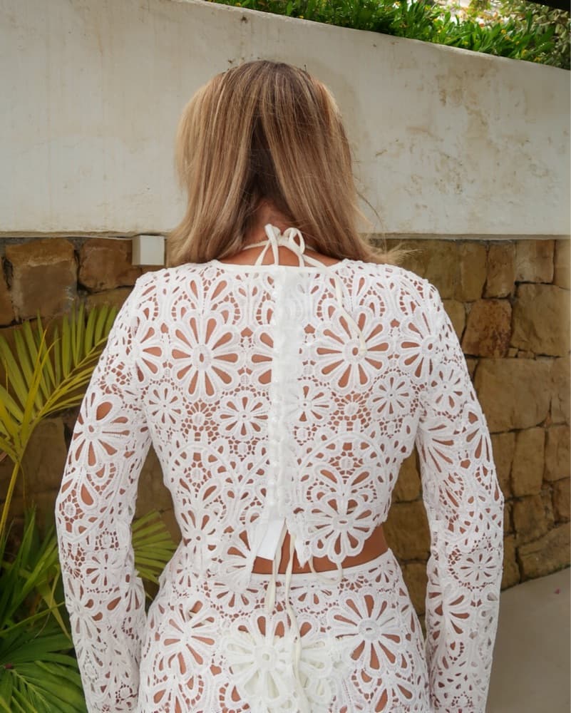 Elegant Crochet Lace Maxi Dress - Image 6