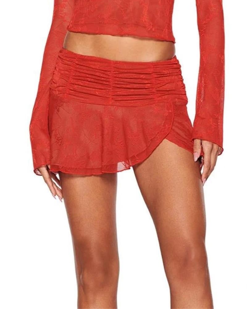 Red Lace I Am Gia Skirt - Image 1