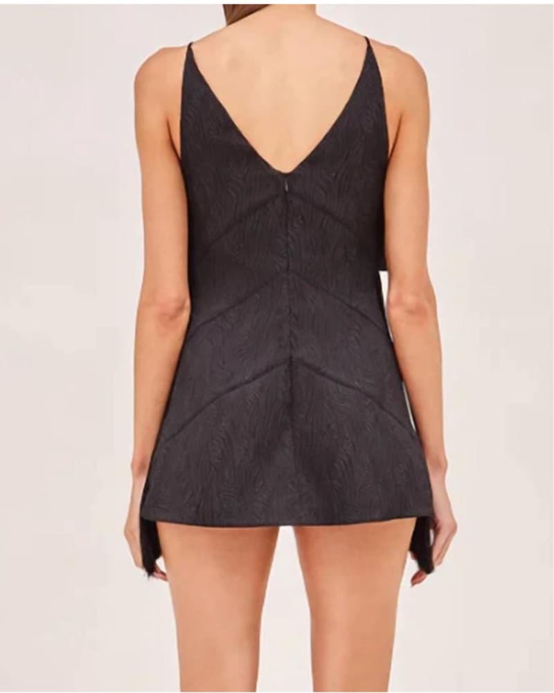 Alexis Black Fringe Mini Romper  - Image 4