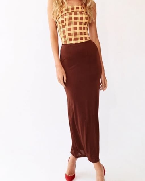 With Jean Brown Skirt + Corset Set  - Image 2