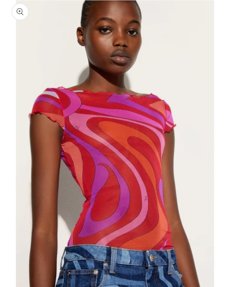 Pucci Marmo Print Tulle Top - Image 2