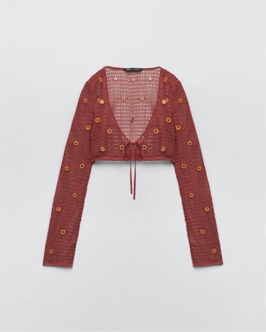 Mesh Cardigan With Mirrors - Image 3