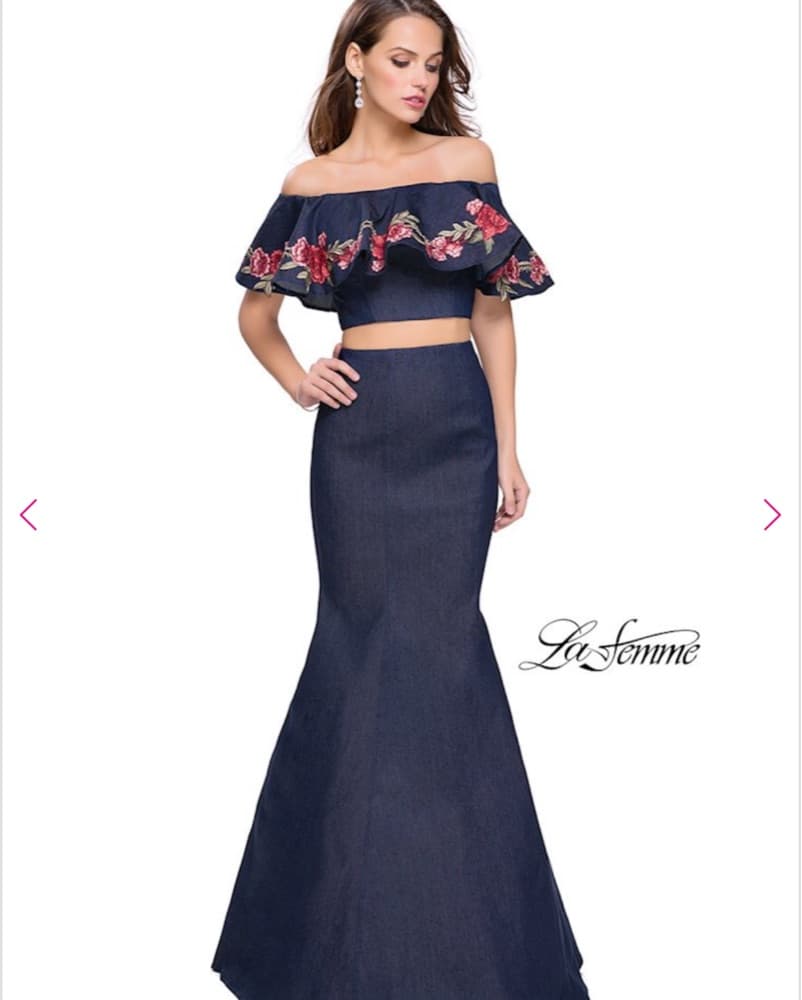 La Femme Two Piece Denim Dress - Image 1