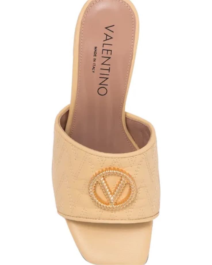 Valentino Tan Quilted Leather Sandals - Image 5