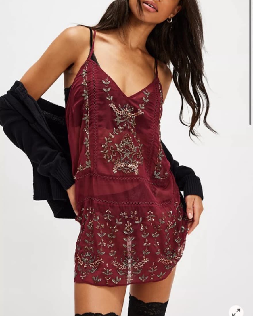Red Beaded Dress - Image 2