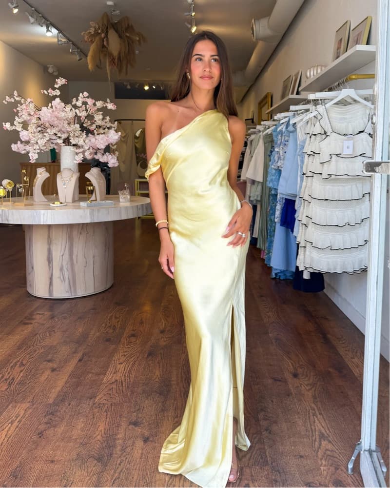 The Sei Butter Yellow Silk Gown - Image 1