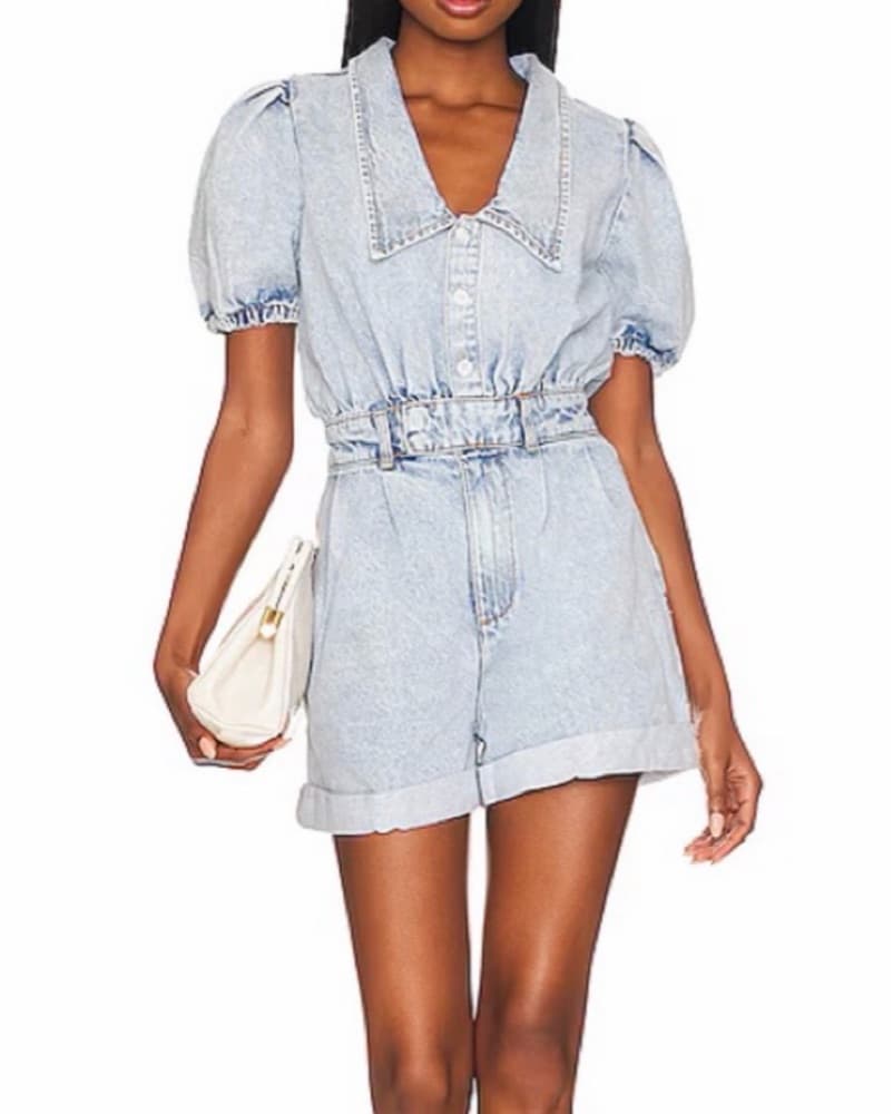WeWoreWhat Jean Romper - Image 1