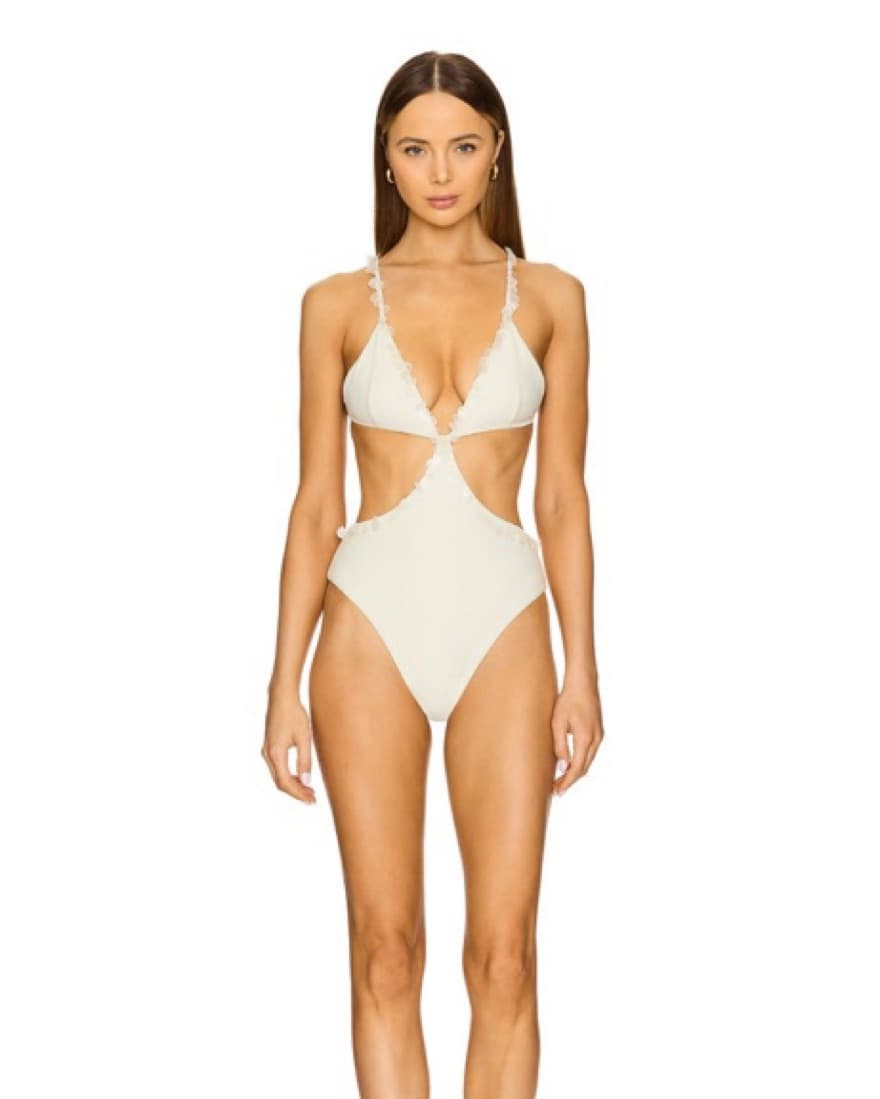 Ivory One Piece Bathing Suite - Image 1
