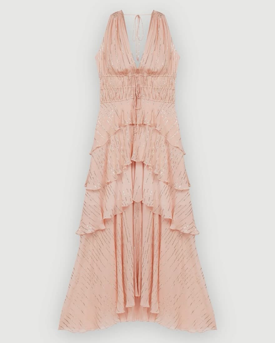 Maje silk Blend Peach Dress - Image 3
