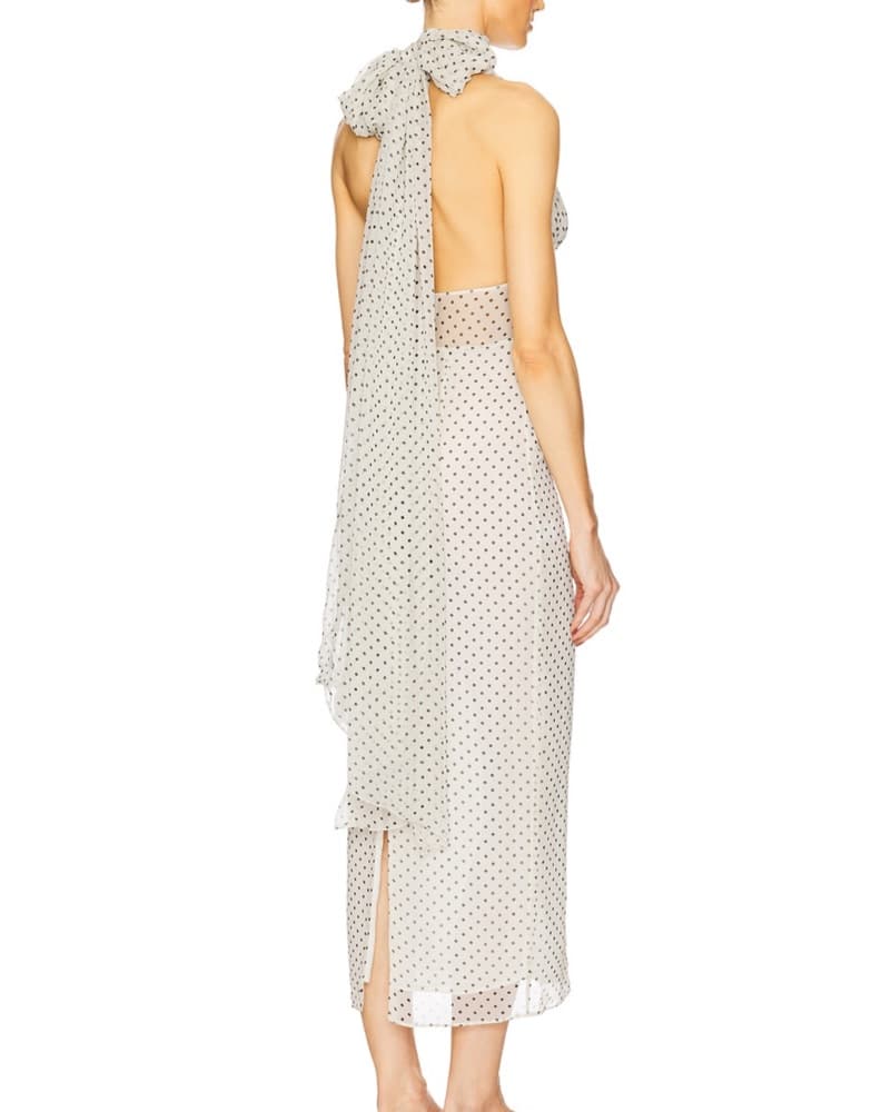 Helsa - Chiffon Polka Dot Dress - Image 4