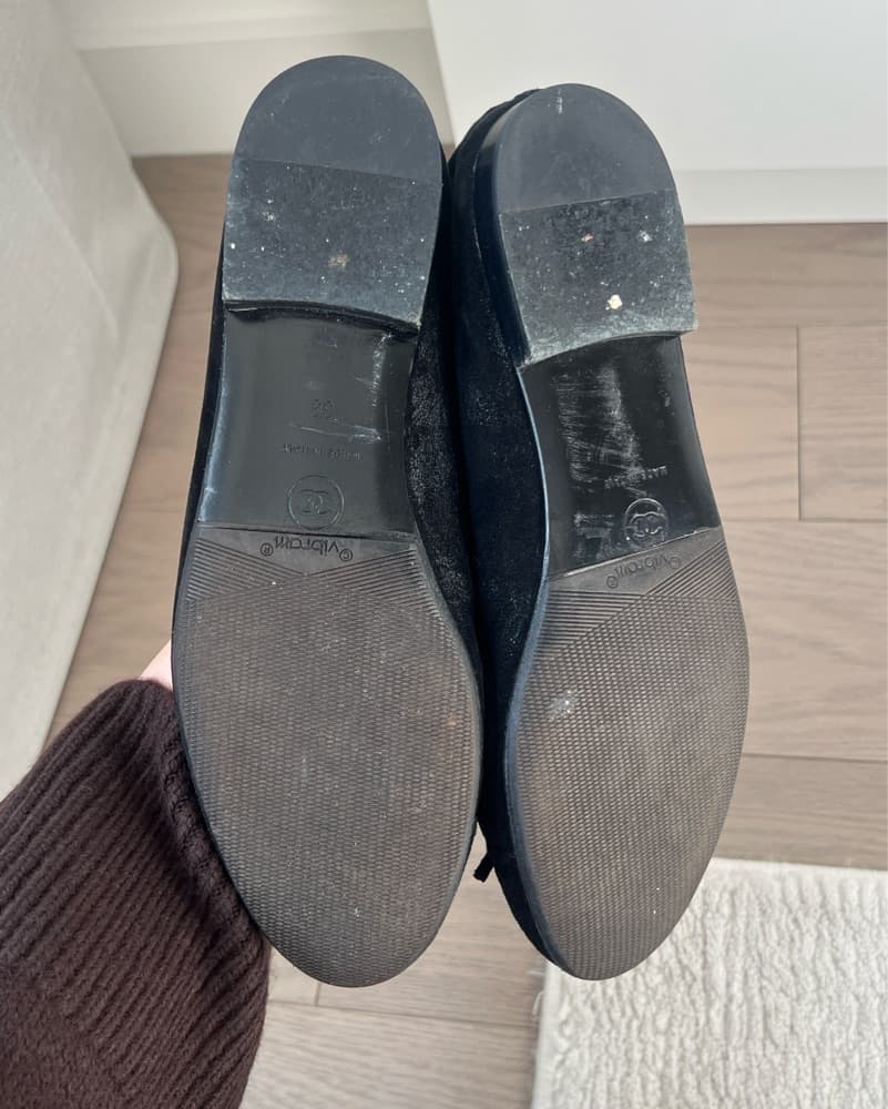 Chanel Black Suede Ballerina Flats - Image 5