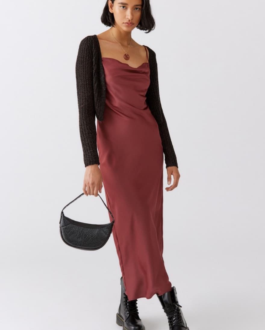 Urban Outfitters Red Satin Maxi Dress - Image 2