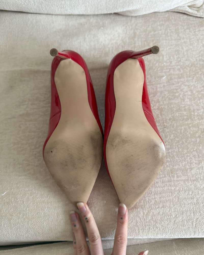 Red Patent Leather Pointed Toe Stilettos - Image 3