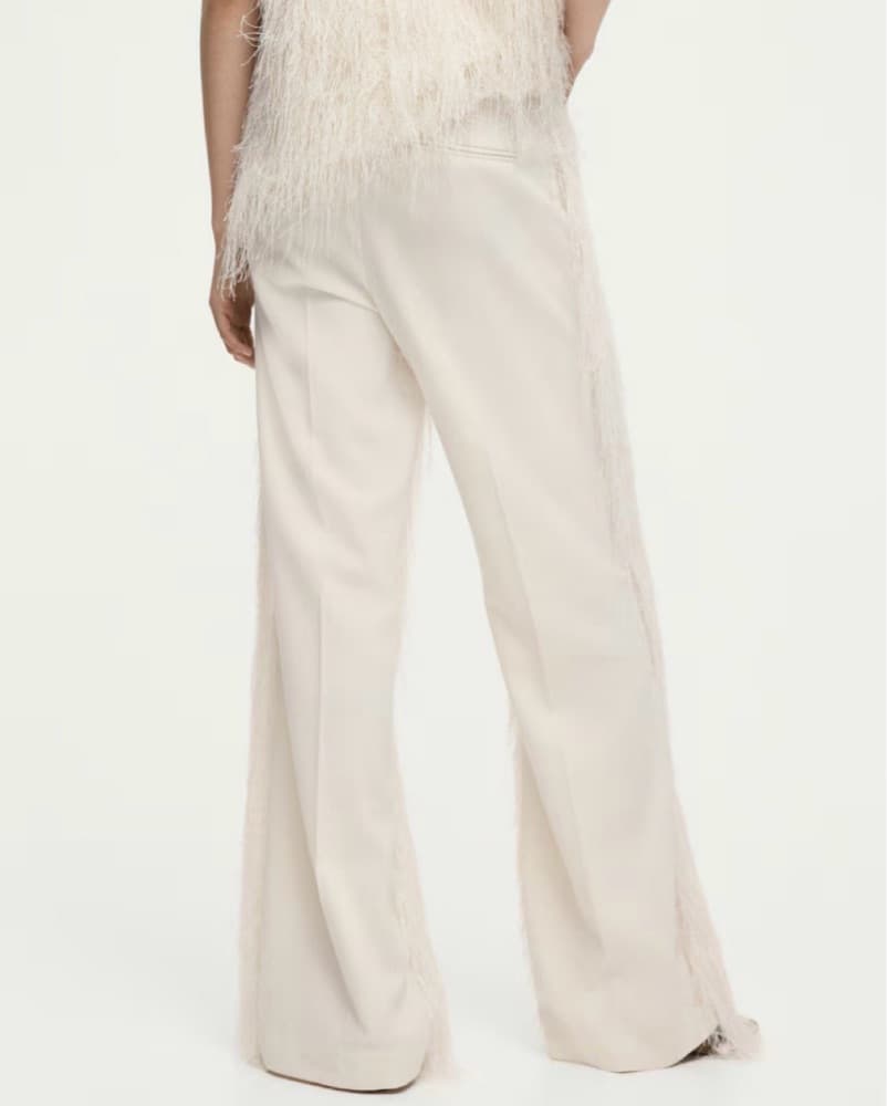 Cream Fringe Pants  - Image 3