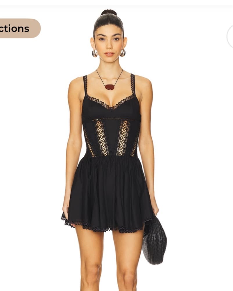 Charo Ruiz Elegant Black Lace Trim Dress - Image 2