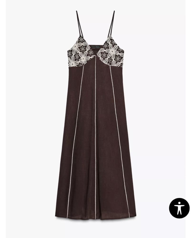Embroidered Strappg Midi Dress - Image 2