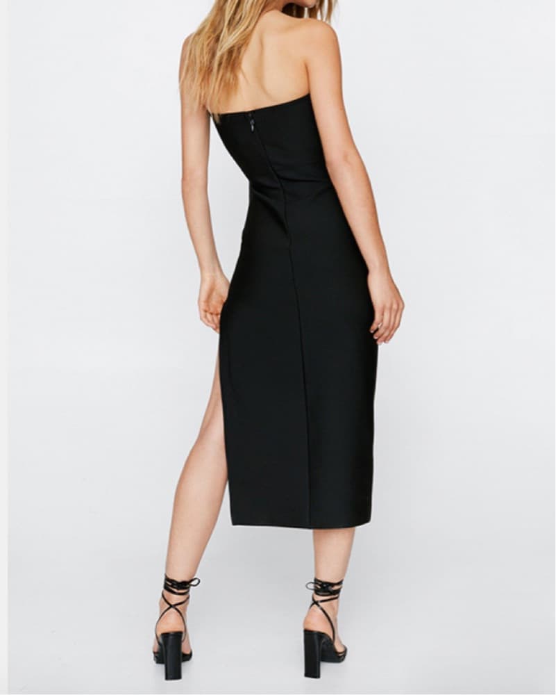 Black Bandage Cut Out Midi Dress - Image 2