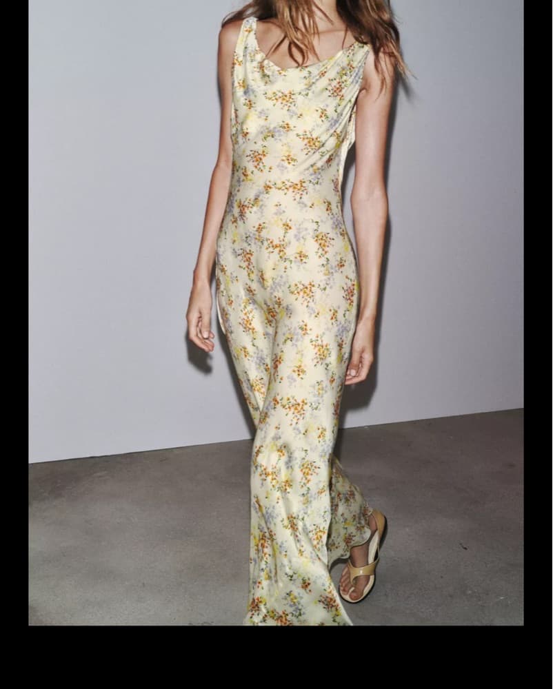 Satin Printed Dress - Image 1