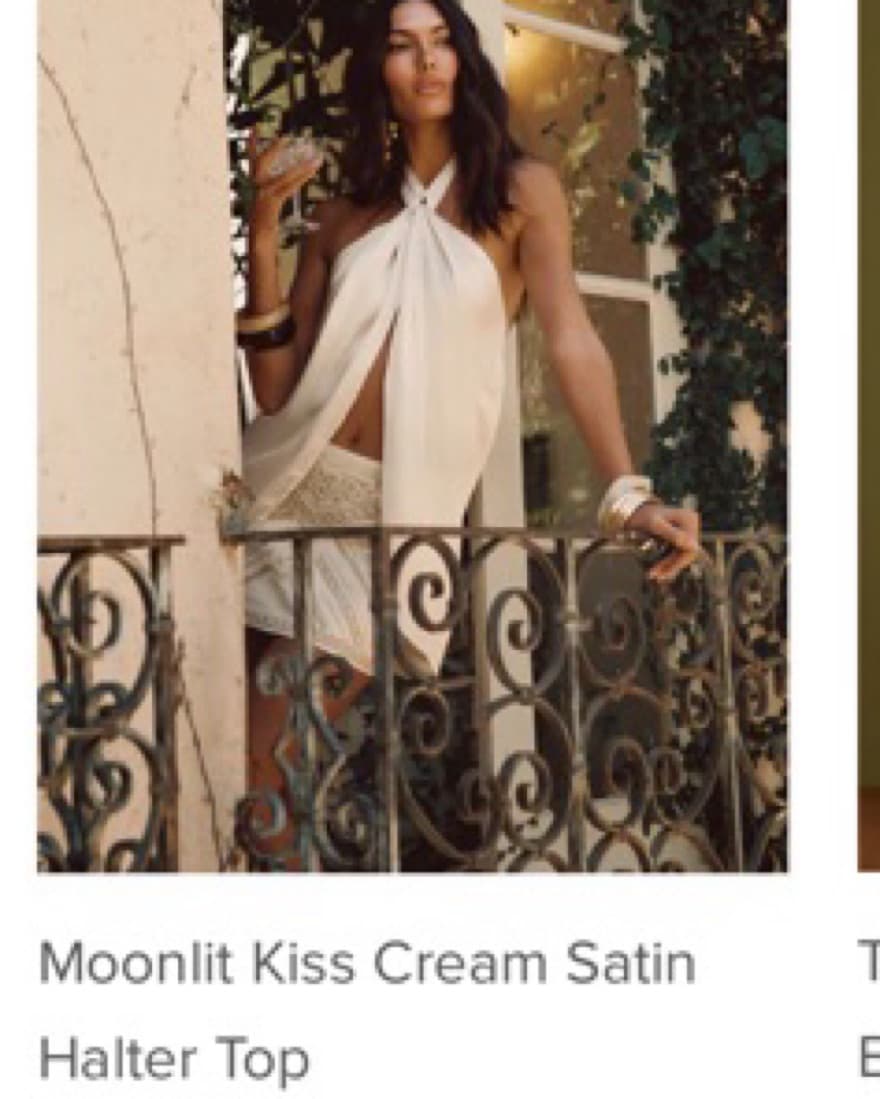 12th Tribe Cream Satin Summer Top - Image 2