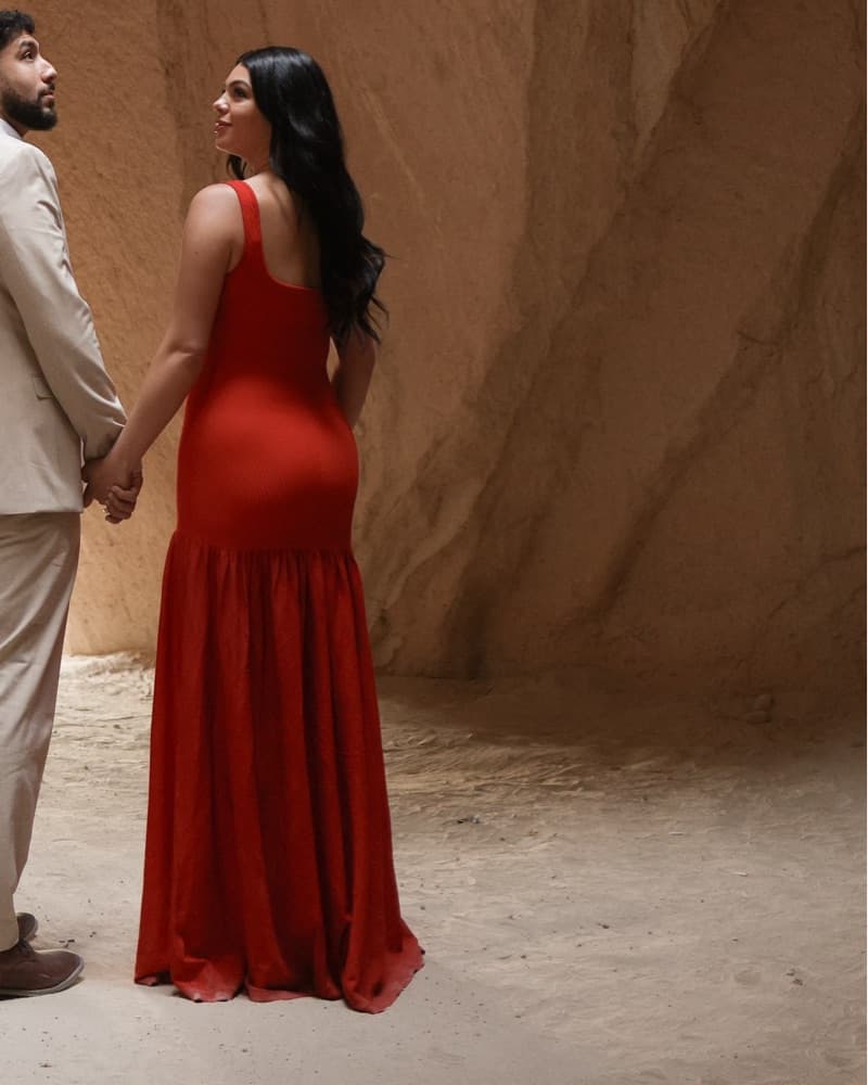 Kennedi Knit Dress in Metallic Geranium - Image 4