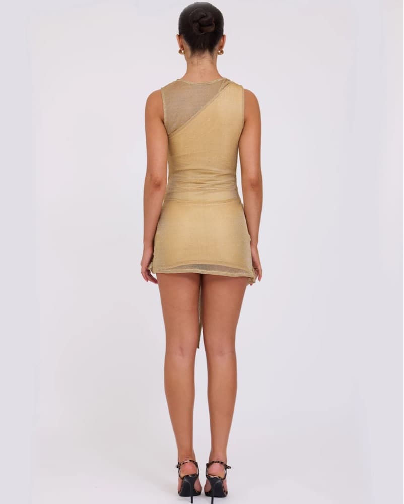 Tiger Mist AZELMA gold Mini Dress  - Image 4