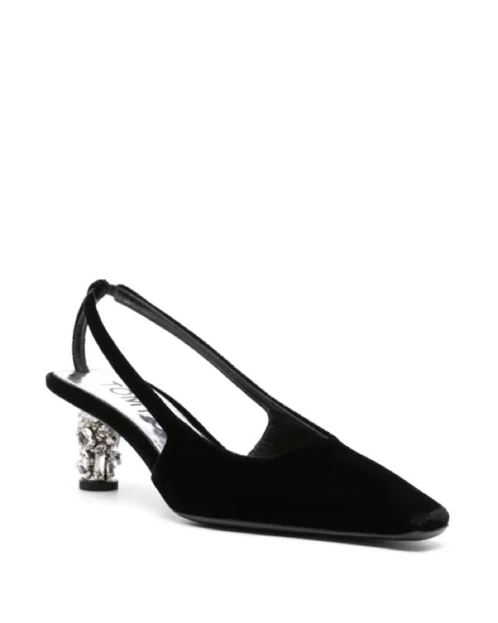 $4,200 Tom Ford Crystal Velvet Slingback - Image 5
