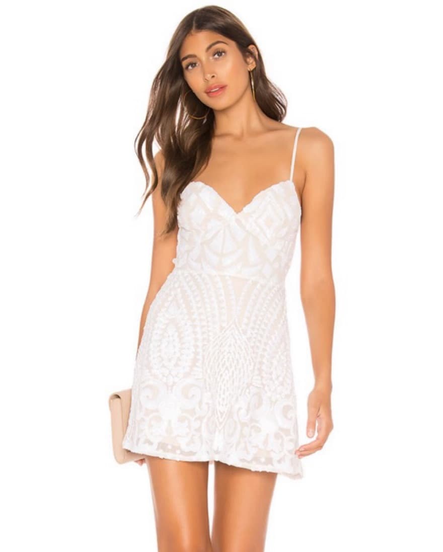 White Sequin Mini Dress - Image 1