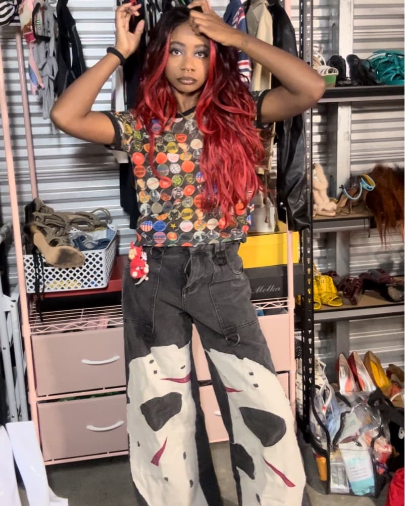 Dollskill X WB Horror Baggy Jason Jeans - Image 1