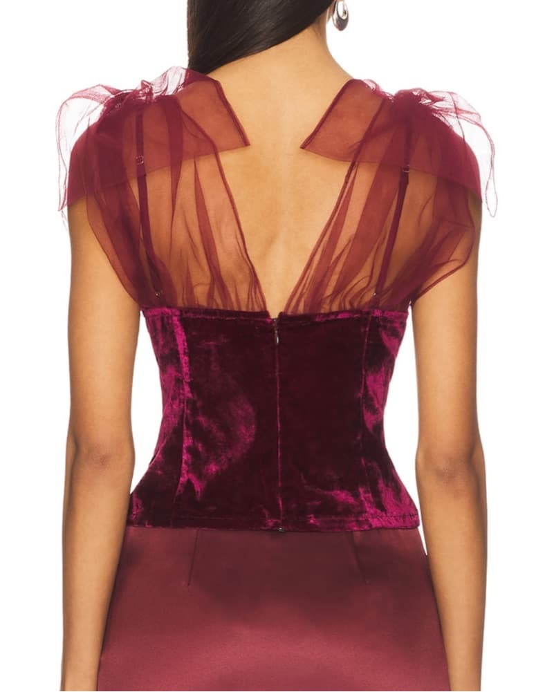 LPA V-neck Corset Tank Top w Bow Detail - Image 3