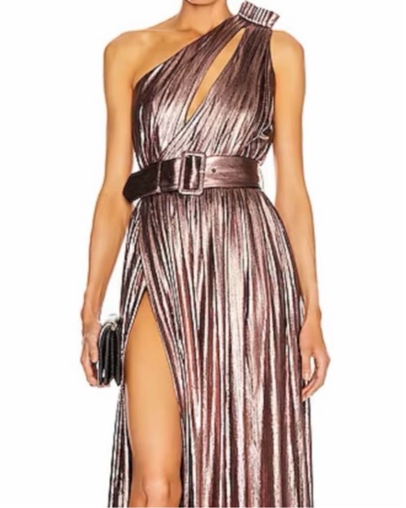 Silver Asymmetrical Retrofete Gown - Image 2