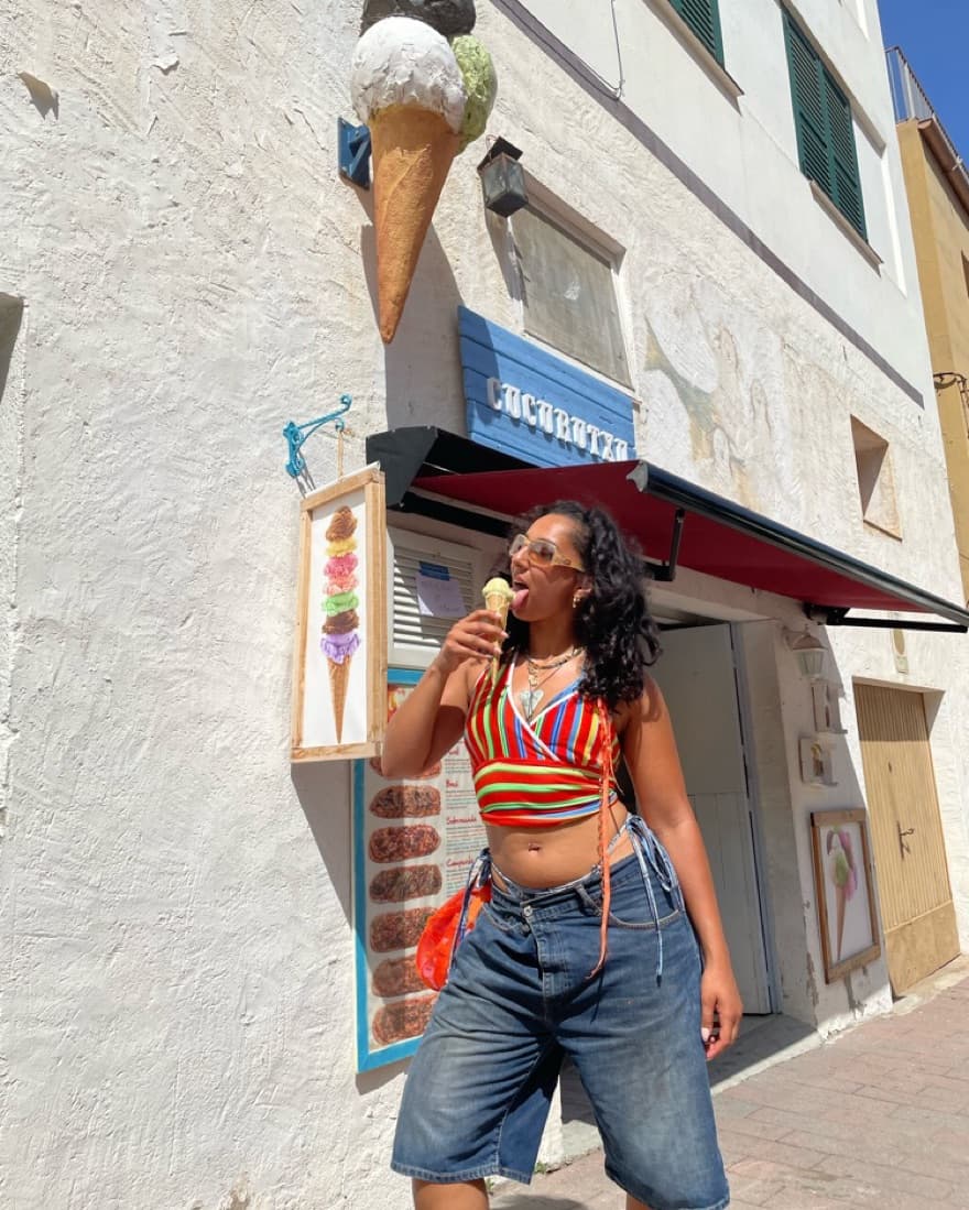 striped halter top - Image 1