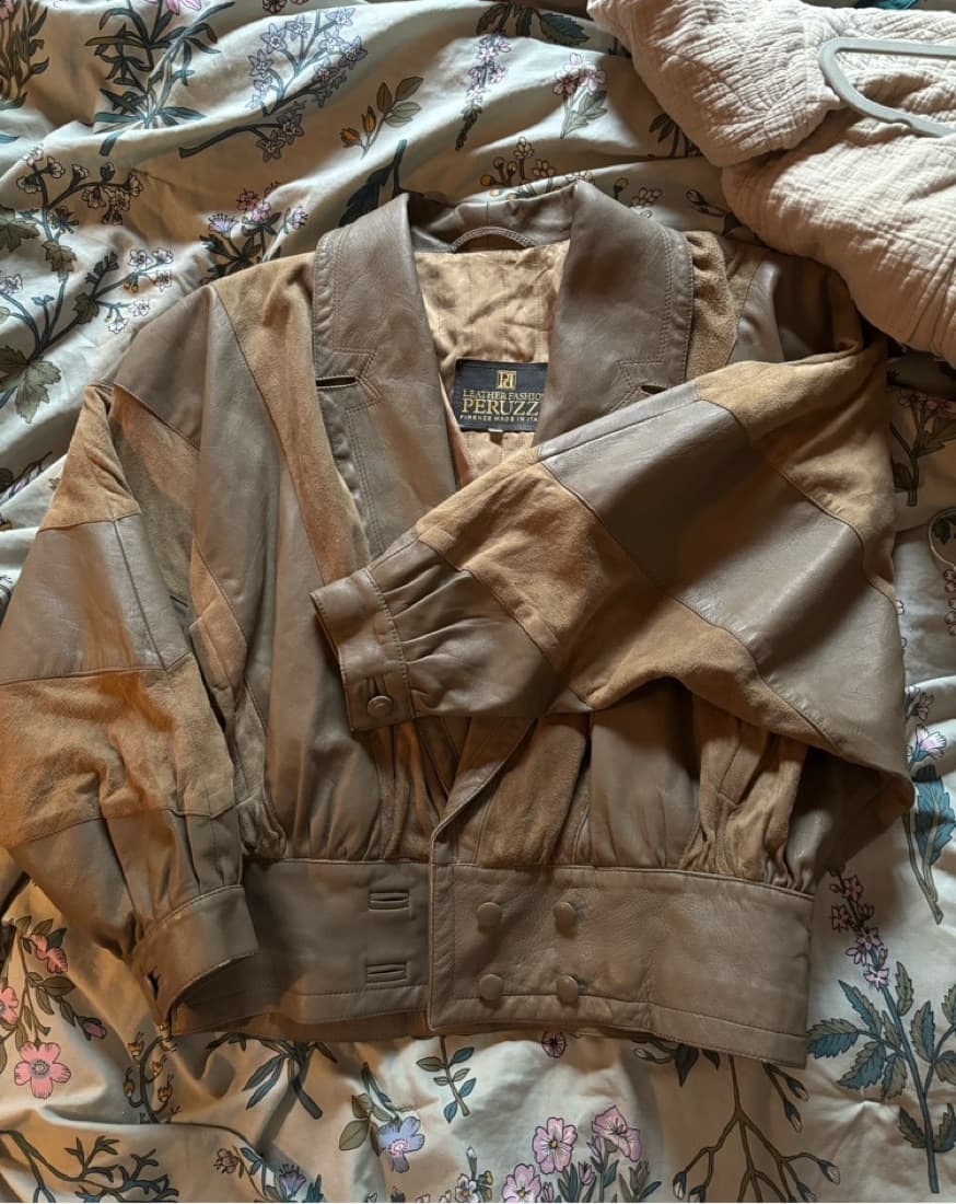 Vintage Italian Leather & Suede Jacket - Image 4