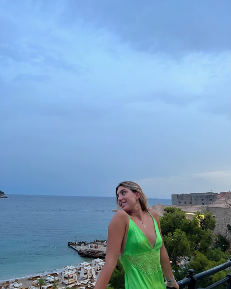 Vibrant Green Lace-Accented Dress - Image 2