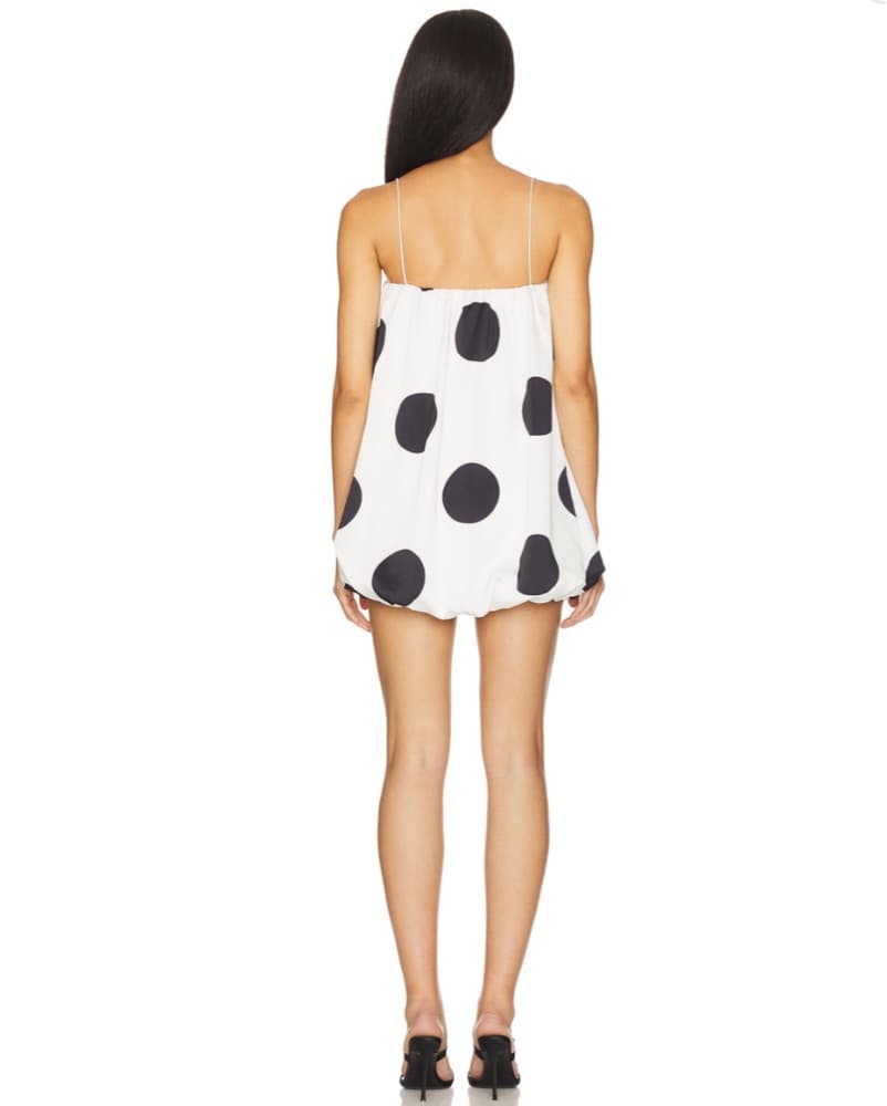 More To Come Mini Dress White Polka Dots - Image 2