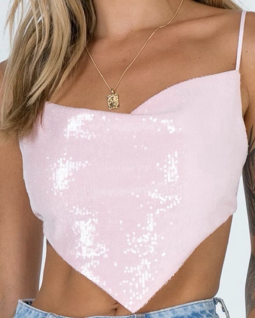 Sparkly Pink Sequin Camisole - Image 1