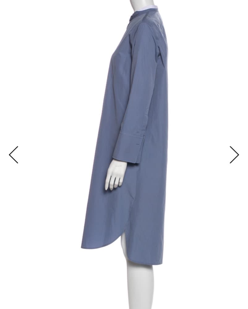 HERMÈS Blue Cotton Shirt Dress - Image 2