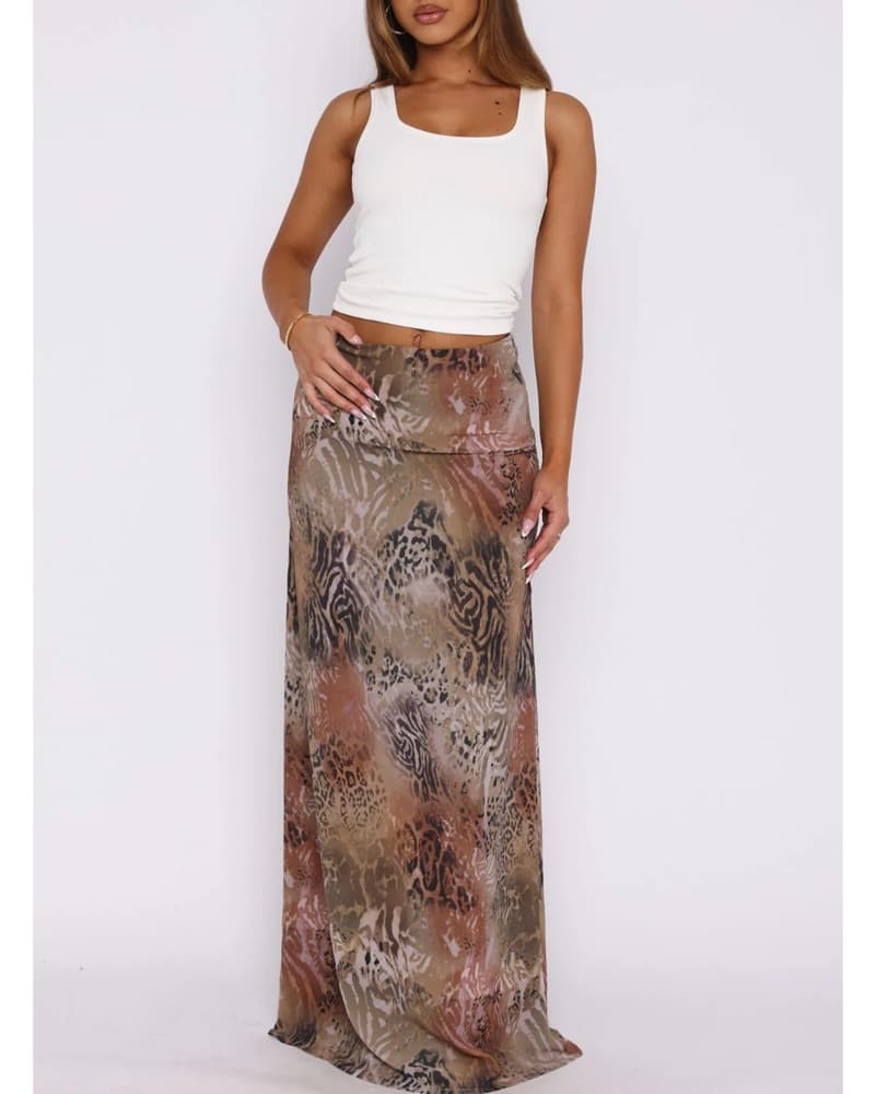 Leopard Print Maxi Skirt - Image 2