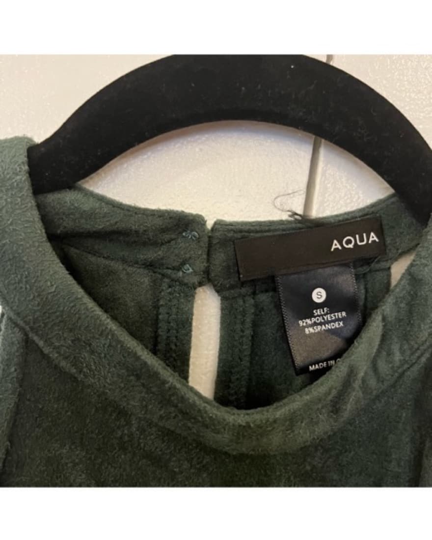 Green Suede Aqua Dress With Scalloping - Image 4