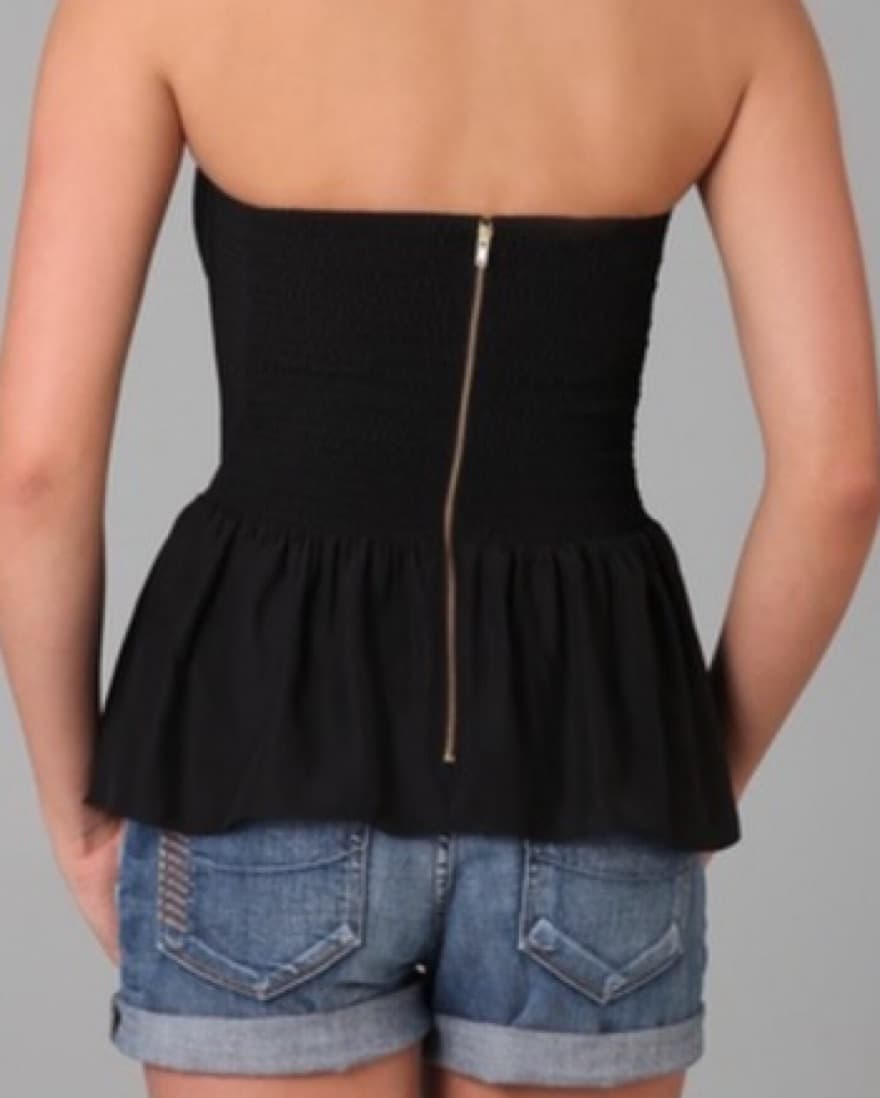 Parker Strapless Silk Peplum Top  - Image 2