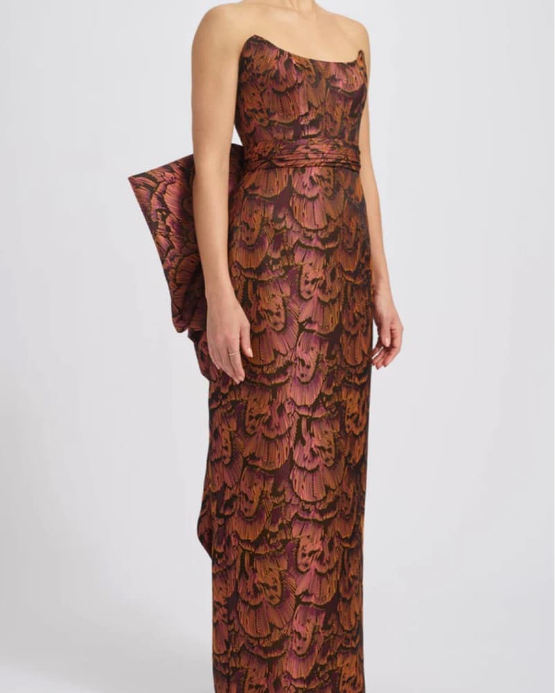 Amsale Jacquard Bow Dress - Image 3