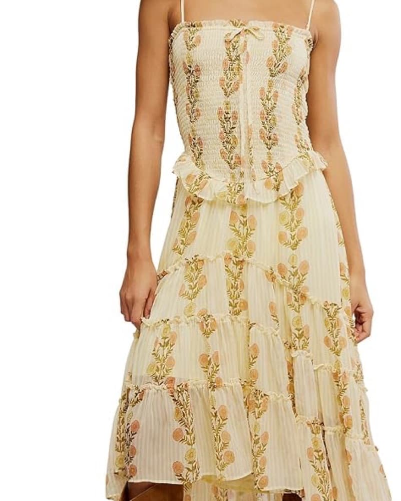 Free People Floral Ruffled Midi Dress - Image 5