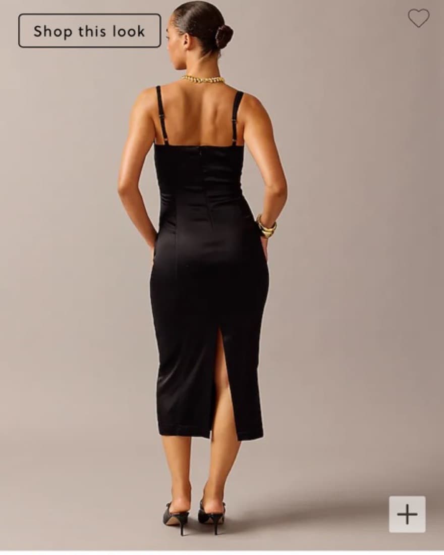 J.Crew Black Satin Midi Dress - Image 2
