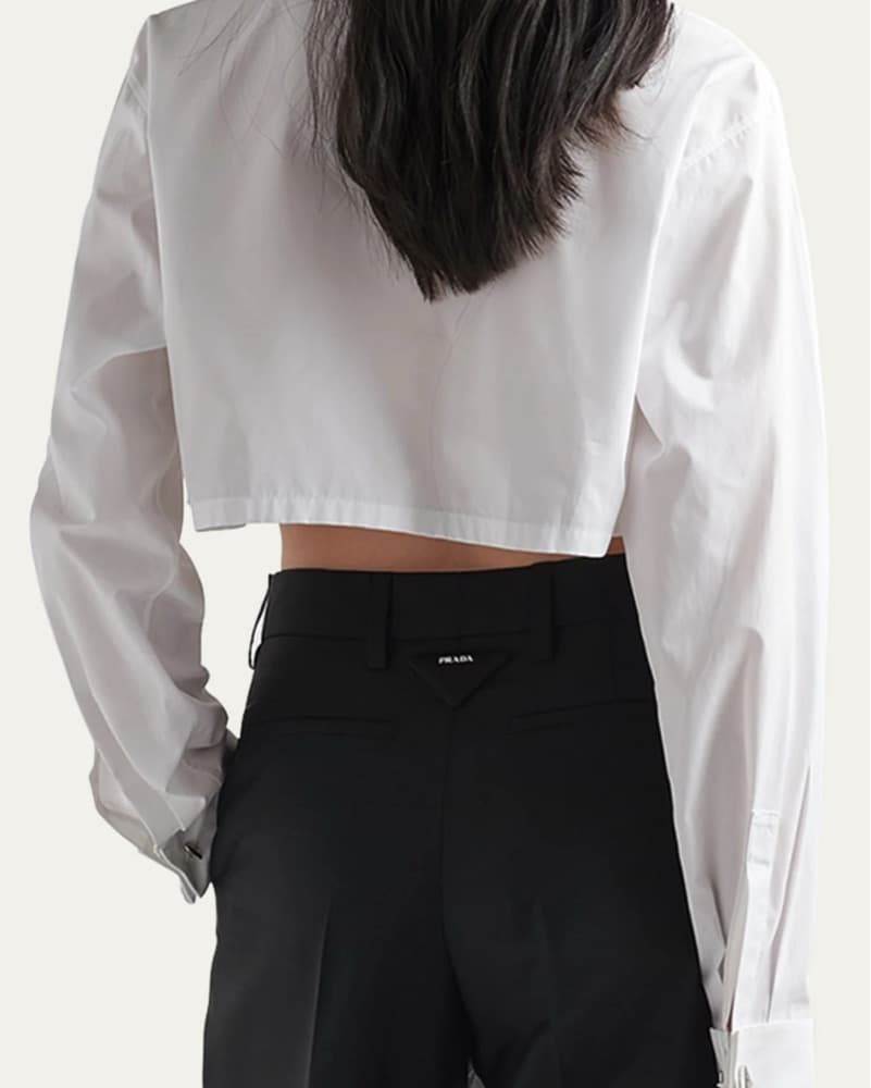 Prada 2022 Cropped Button Up - Image 6